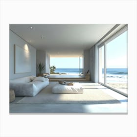 Serene Seaside Living Room 2 Canvas Print