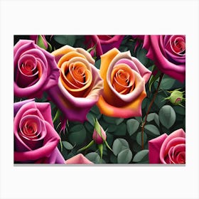 Colorful Roses 3 Canvas Print