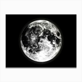 Full Moon On Black Background Canvas Print