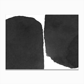 Minimal Black And White Abstract 01 Canvas Print