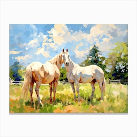 Horses Painting In Lexington Kentucky, Usa, Landscape 1 Canvas Print