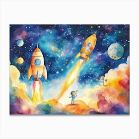 Space Rockets 1 Canvas Print