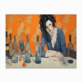 'The Woman At The Table' Canvas Print