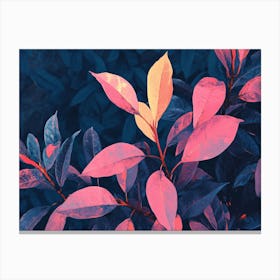 Pink Leaves Canvas Print