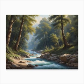 River In The Woods 3 Canvas Print