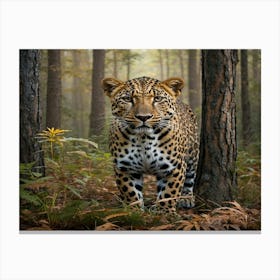 Leopard In The Forest 9 Canvas Print