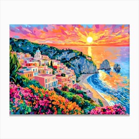 Sunset On The Coast Canvas Print