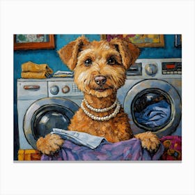 Laundry Airedale 1 Canvas Print