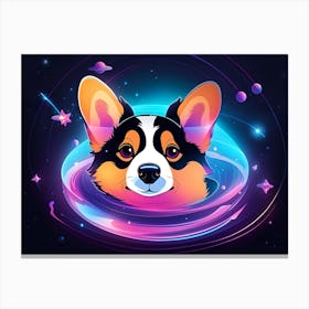 Corgi In Space 11 Canvas Print