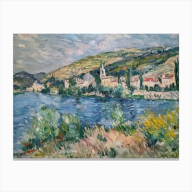 Maritime Melancholy Vista Painting Inspired By Paul Cezanne Canvas Print