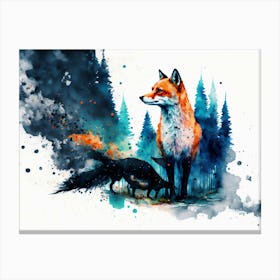 Fox Painting abstrac Canvas Print