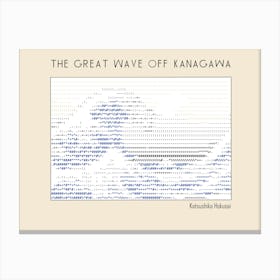 Ascii art Minimalist – The Great Wave Off Kanagawa – Katsushika Hokusai – Classic Painting Canvas Print