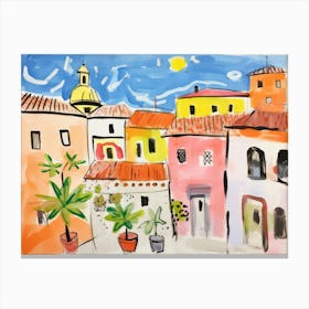 Modena Italy Cute Watercolour Illustration 2 Canvas Print