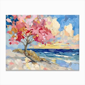 Pink Tree On The Beach 1 Canvas Print