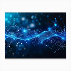 Abstract Digital Banner Featuring Interconnected Data Points Symbolizing An Ai Network Three Dimens (1) Canvas Print