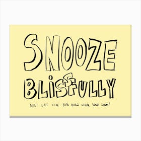 Snooze Blissfully Canvas Print
