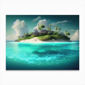 Dream Island And Sky In The Future Canvas Print