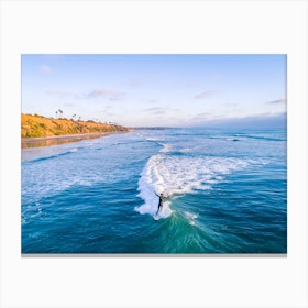 Surfer Riding Wave Backwards Canvas Print