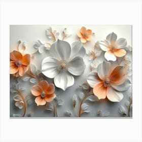 3d Artwork Flower Canvas Print