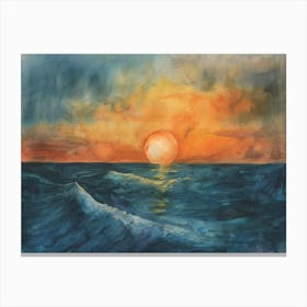 Sunset Over The Ocean 105 Canvas Print