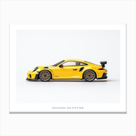 Toy Car Porsche 911 Gt3 Rs Yellow Poster Canvas Print