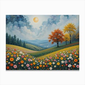 Moonlight In The Meadow 3 Canvas Print