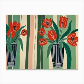 Tulips In Vases Canvas Print