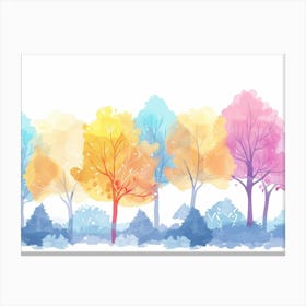 Watercolor Trees Canvas Print