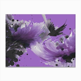 Ink Bird Flying Lilac  Canvas Print