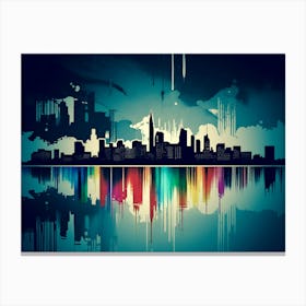 Abstract City Skyline 2 Canvas Print