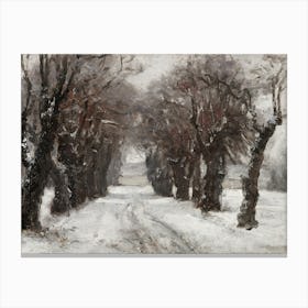 Vintage Winter Road Canvas Print