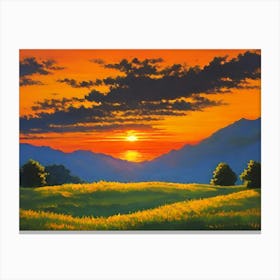 Sunset In The Mountains 68 Canvas Print