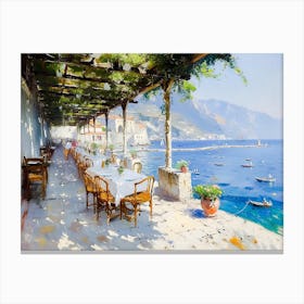 Restaurant On The Coast Canvas Print