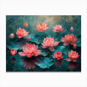 Lotus Flower Painting Canvas Print