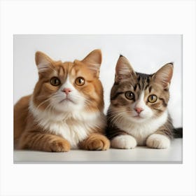 Cats On White 5 Canvas Print