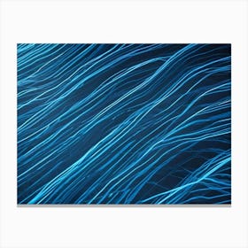 Abstract Background With Glowing Blue Lines On A Dark Background Canvas Print