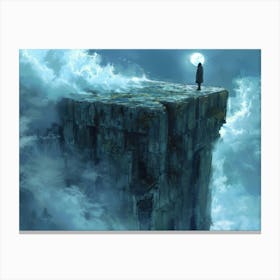 Man On A Cliff 1 Canvas Print