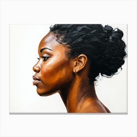 Side Profile Of Beautiful Woman Oil Painting 190 Canvas Print