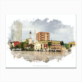 Sheshi Skënderbej, Tirana, Albania Canvas Print