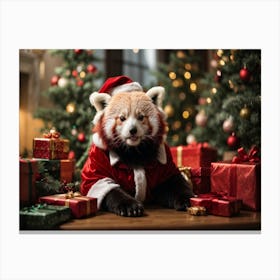 Red Panda Christmas Canvas Print