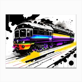 Train On The Tracks Canvas Print