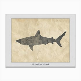 Thresher Shark Silhouette 5 Poster Canvas Print