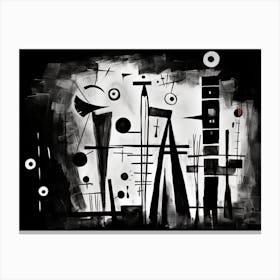 Dreams Abstract Black And White 8 Canvas Print