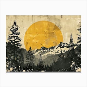 Landscape Retro Illustration 3 Canvas Print