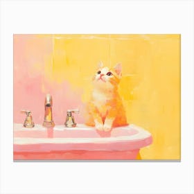 Bathroom Cats 4 Canvas Print