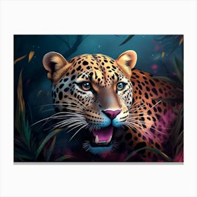 Leopard In The Jungle Canvas Print