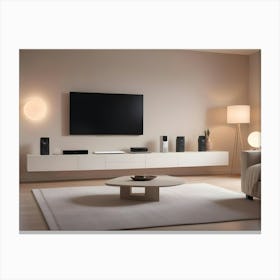 Modern Living Room Interior With A Warm And Inviting Atmosphere 1 Canvas Print