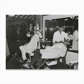 African American Barber Shop, Southside Of Chicago, Illinois By Russell Lee Canvas Print