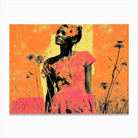 Girl In A Field 2 Canvas Print