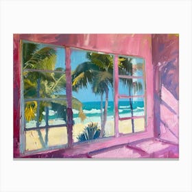 Miami Beach From The Window View Painting 1 Canvas Print